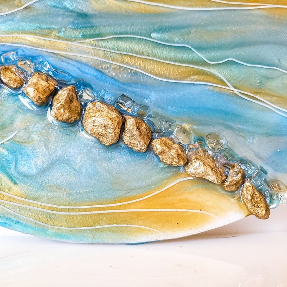 SOLD - Wall Decor Geode Artwork / Decorative 12'' x 12" - Picture 6 of 9